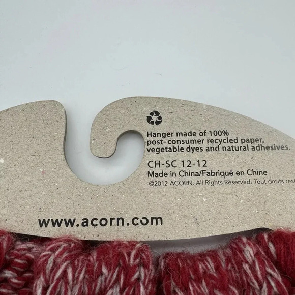 NECK WARMER SCARF Collar Red Crochet Cable Knit Decorative Flower Button Winter - Picture 4 of 8